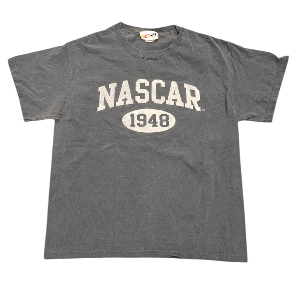 NASCAR Heathered Blue Graphic Tee Tshirt M Racing Cars Retro